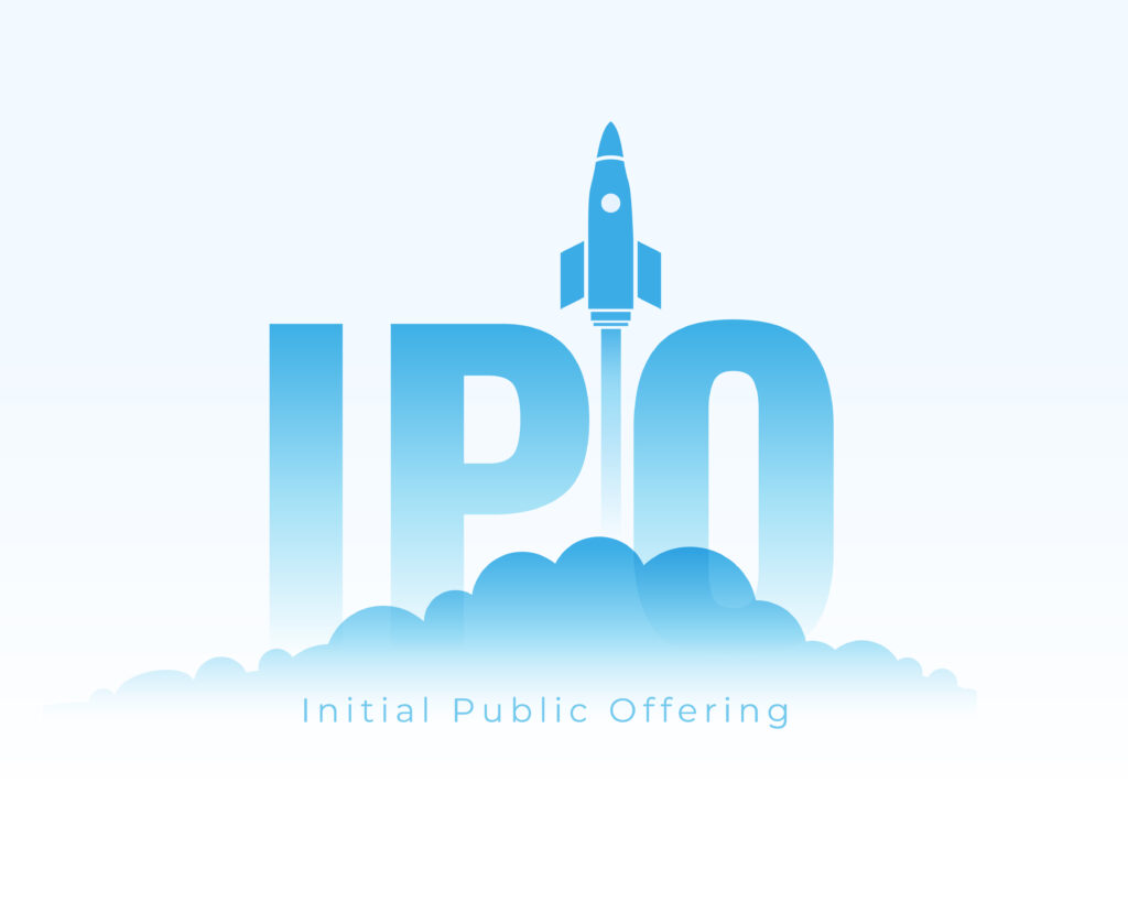 ipo initial public offering share launch background design SME IPO advisor checklist showing financial indicators